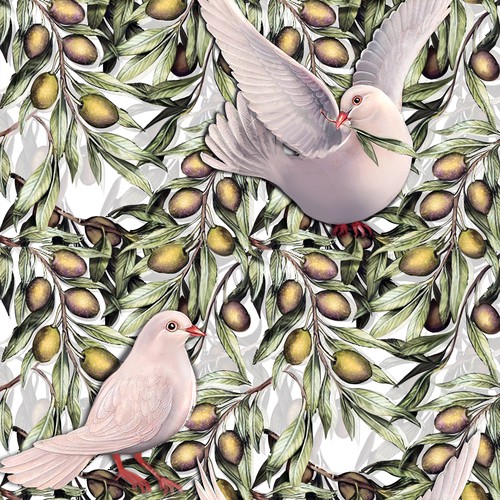 Olive branches and doves 