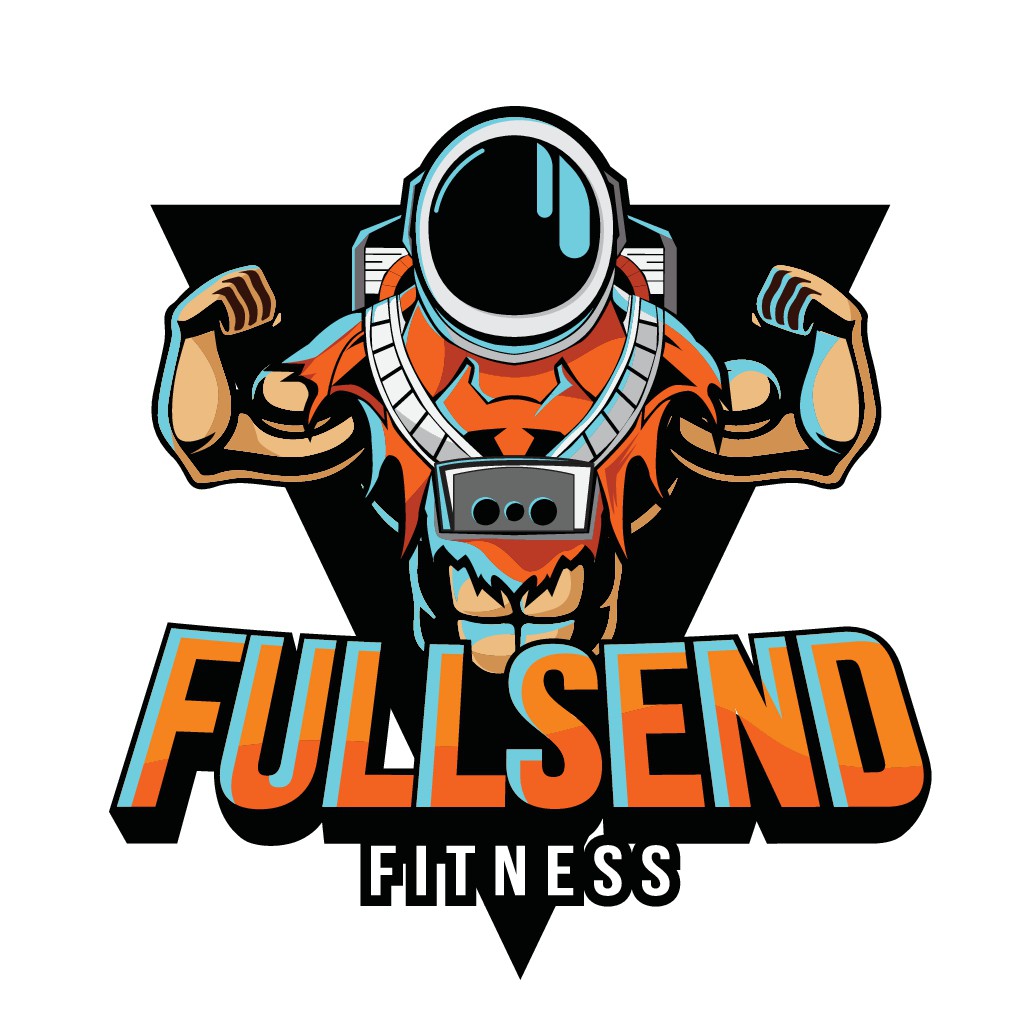 Full Send Fitness - Personal Training Logo. No Half Sends, Dude!