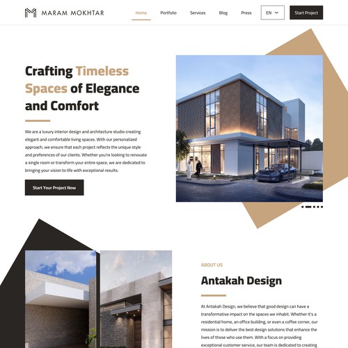 Minimal Interior and Architecture Studio Page