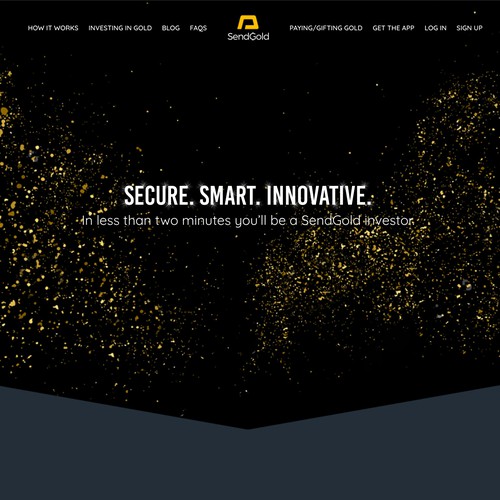 Web page concept for SendGold