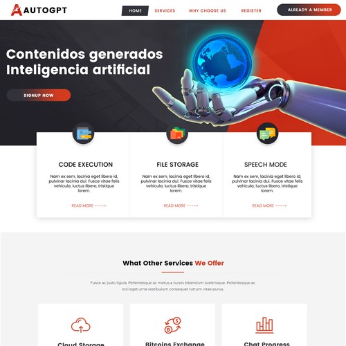 Homepage design for AUTOGPT