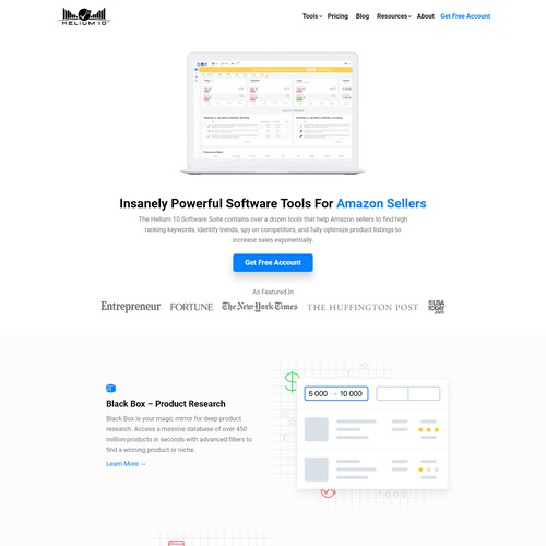 Landing page concept for a SaaS startup