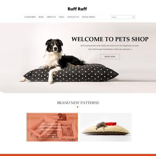 Dog product website design