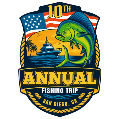 Fishing logo anniversary 