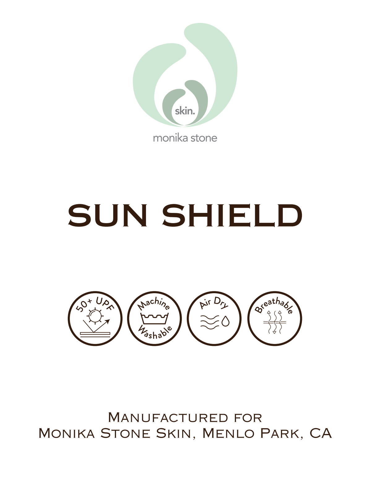 (2024) Label for Monika Stone Skin Sun Shield package
