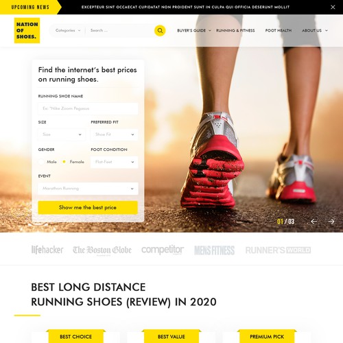 Web Page Design - Nation Of Shoes
