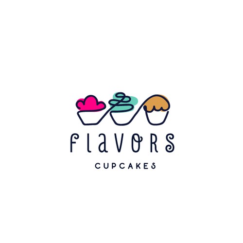 Flavors cupcakes - a chic cupcake store logo