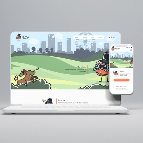 Website design for a mobile app company