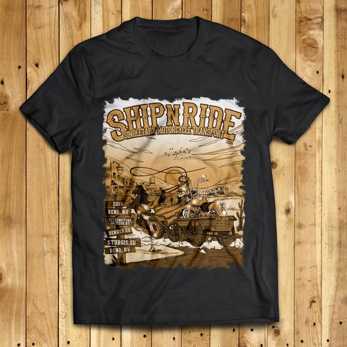 Go Wild with this Wild West Motorcycle Illustration!