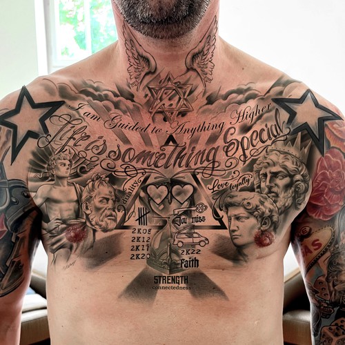 Chest tattoo completion