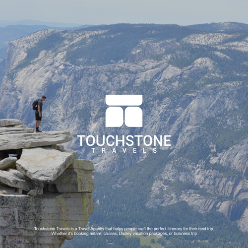 flat logo concept for touchstone travels