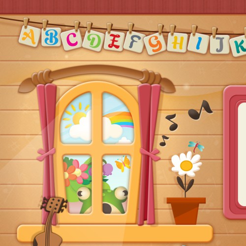 Create Cartoon School Backdrop for Educational Puppet Music Series!