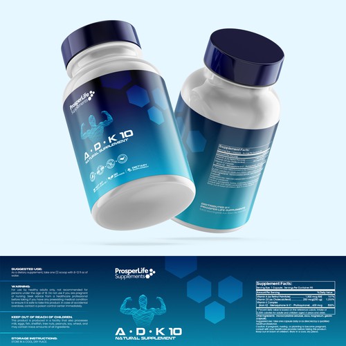 ProsperLife Supplements | A-D-K 10 Energy Label Design