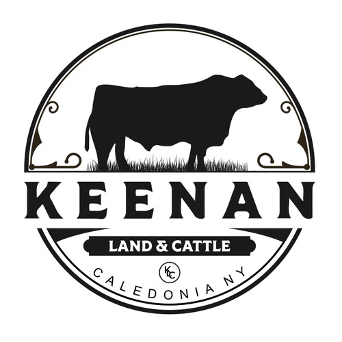 Circle Emblem Logo for Keenan Land and Cattle