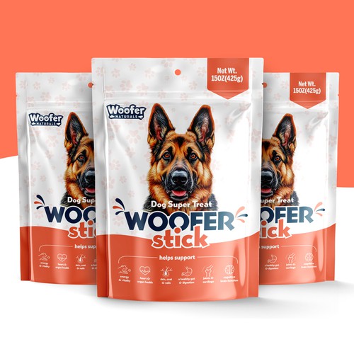 Woofer Naturals “Woofer Stick” Dog Treat Packaging Design