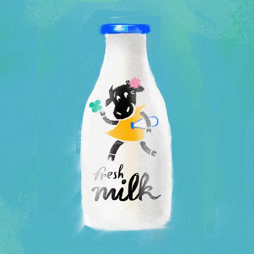Fresh milk mascot