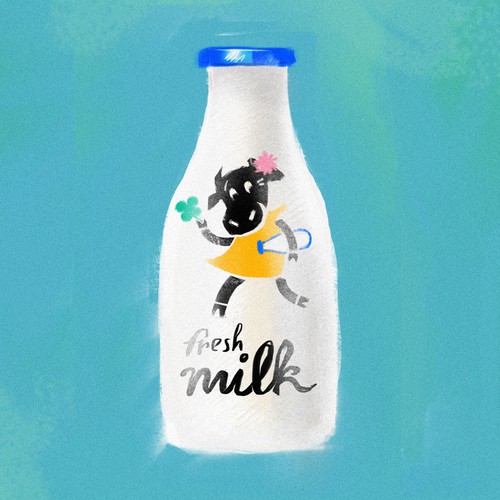 Fresh milk mascot