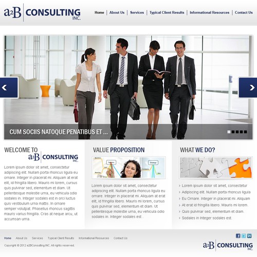 Create the next website design for A2B Consulting Inc