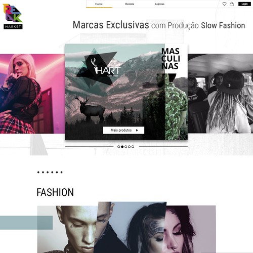 Web page design for the ecommerce Fashion market