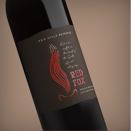 Reddish red fox tail label