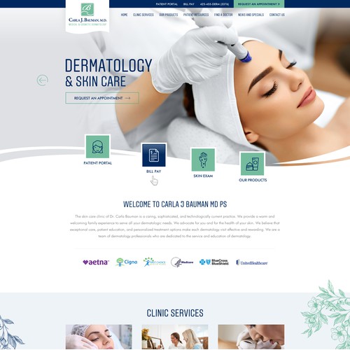 Website redesign for Medical and cosmetic dermatology clinic