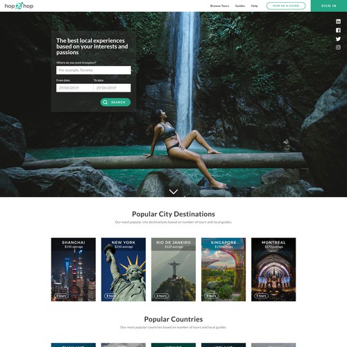 Design for travel site