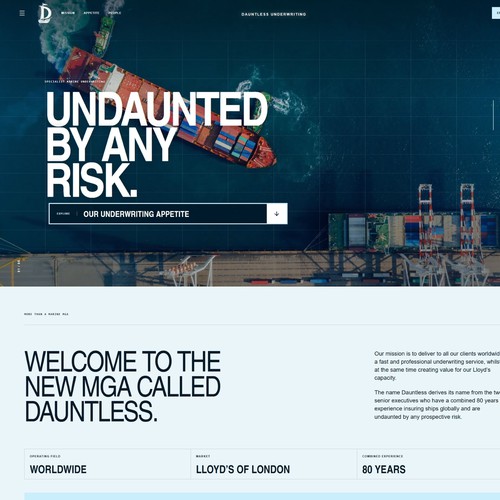 Marine Insurance landing page