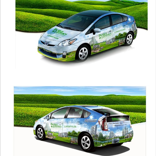 Vehicle Wrap for Prius: Real Estate Company - Modern, forward thinking
