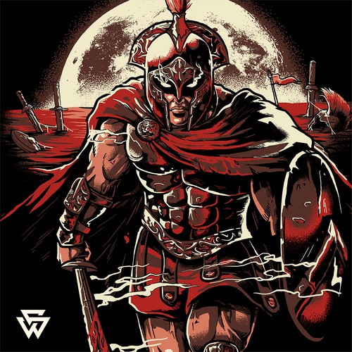Spartan Warrior Graphic Illustration