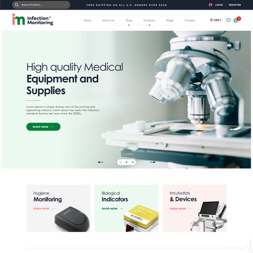 Infection Monitoring - Medical Website Design