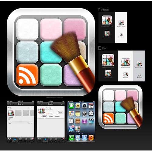 Create the next icon or button design for MakeupFeed