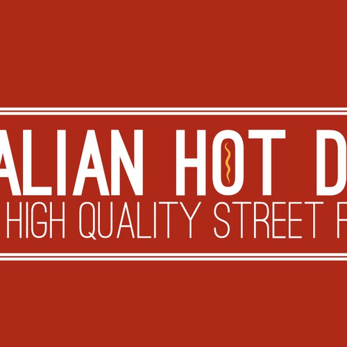 Crea un logo per un hot dog dal gusto italiano. Create a logo for a hot dog by the Italian taste