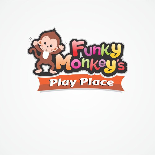 create a cute and creative design for an indoor children's play center funky monkey mascot