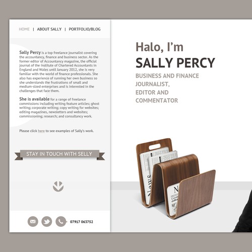 Classy and professional: Sally Percy needs a new website design
