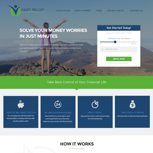 Cool Modern Web Design for Debt Relief Financial