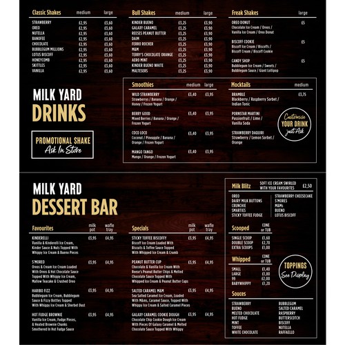 Menu design