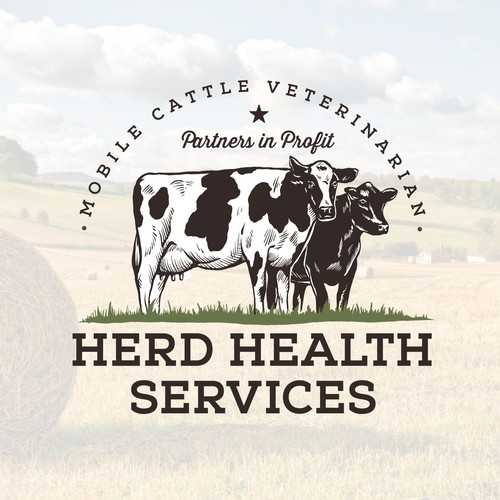 Mobile cattle veterinarian logo