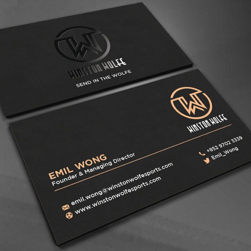 New business card design for a boutique sports agency