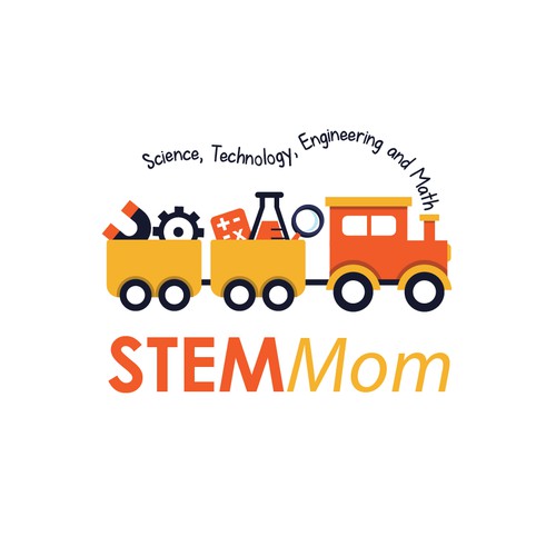 Create a logo for STEM Mom. Help parents teach their kids science, techology, math through play!