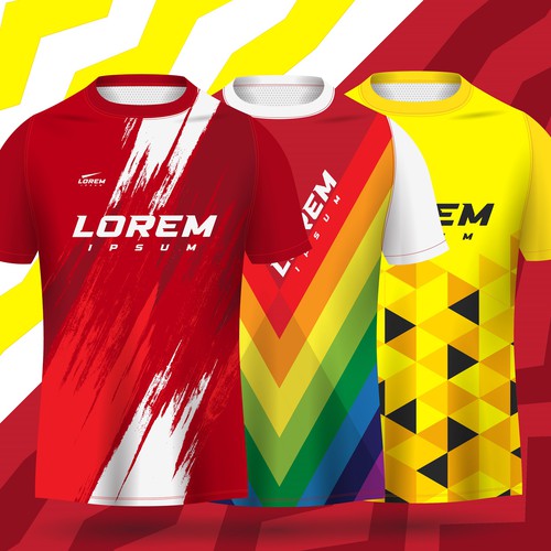 sport jersey pattern template design for soccer, football, badminton, e sport, cycling, running, tennis, cricket, rugby, etc