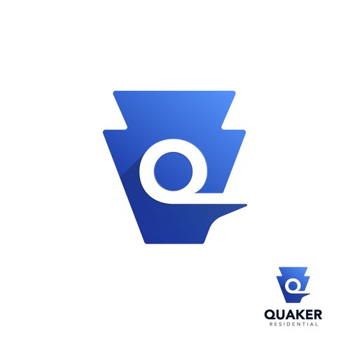 Q Inside a Keystone Logo Design