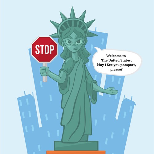 Statue Libery Illustration for welcoming immigrant