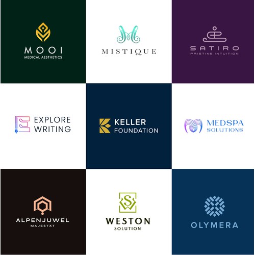 A unique, creative and modern monogram logo concepts