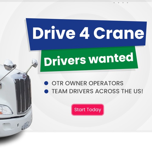 banner landing page website for driver wanted 