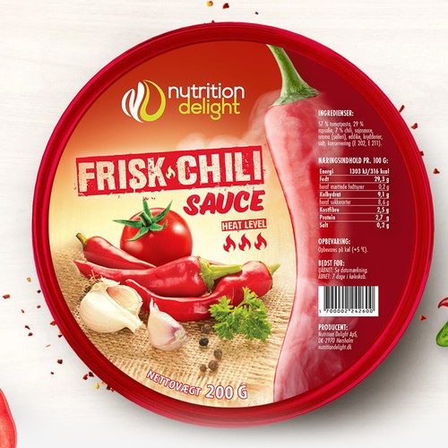 Label design for chili sauce