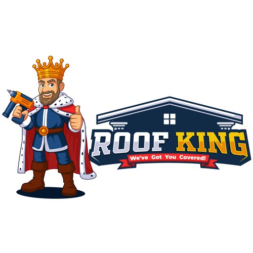 roof king logo mascot character design