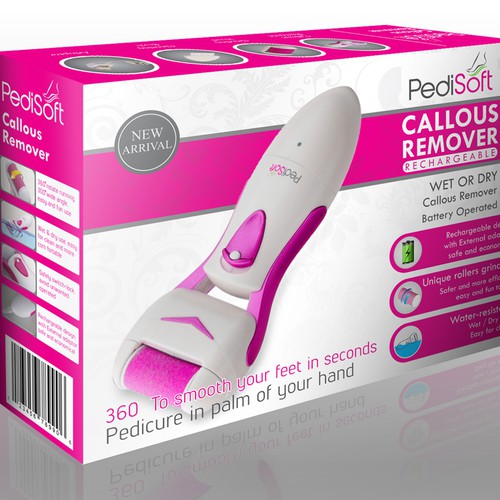 Create an attractive packaging design for an Electric Pedicure/Callus Remover
