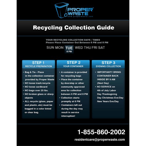 Design 2 stunning waste and recycling guides for Proper Waste!