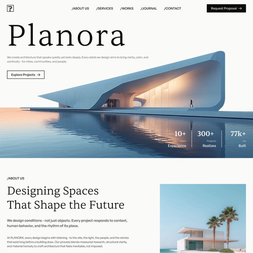 Planora Architect Landing Page