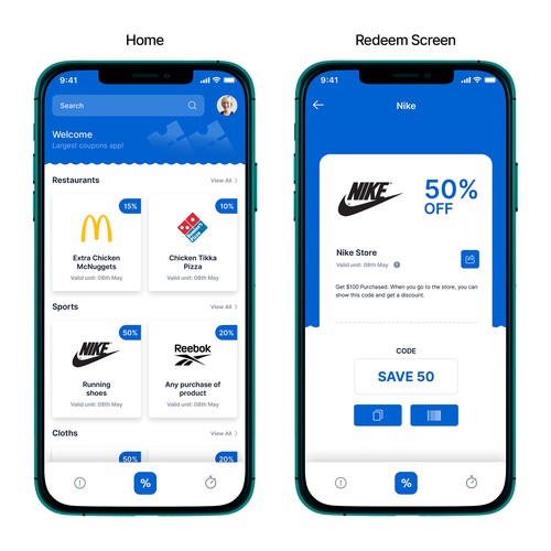 Coupon/Promotion app design